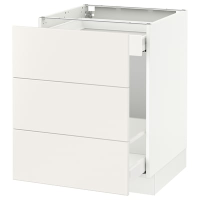 SEKTION Arm inf tri/3 faces, blanc Maximera/Veddinge blanc, 24x24x30 "