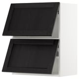 SEKTION Arm mur horiz 2 ptes av ouv press, blanc/Lerhyttan teinté noir, 24x15x30 "