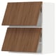 SEKTION Arm mur horiz 2 ptes av ouv press, blanc/Tistorp effet noyer foncé, 24x15x30 "