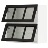 SEKTION Arm mur horiz 2pts vit av ouv press, blanc/Lerhyttan teinté noir, 30x15x30 "