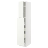 SEKTION Armoire av 1p/4t coulissant, blanc/Vallstena blanc, 15x24x80 "