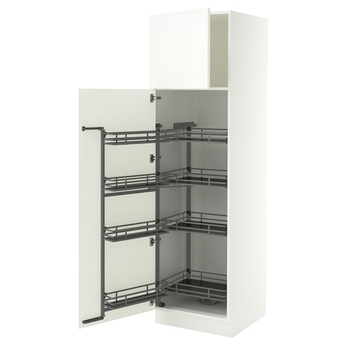 SEKTION Armoire avec rangement coulissant, blanc/Aspudden blanc mat, 24x24x80 "