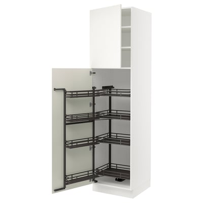 SEKTION Armoire avec rangement coulissant, blanc/Veddinge blanc, 24x24x90 "