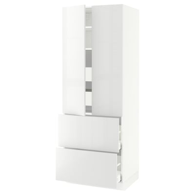 SEKTION Armoire haute 2 portes/2 faces/4tir, blanc/Ringhult blanc, 30x24x80 "