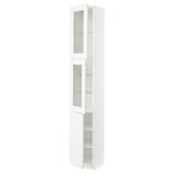 SEKTION Armoire haute 2 ptes vitr/1 pte, blanc/Axstad blanc mat, 15x15x90 "