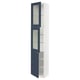 SEKTION Armoire haute 2 ptes vitr/1 pte, blanc Axstad/mat bleu, 18x15x90 "