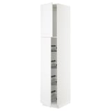 SEKTION Armoire haute av porte +corbeilles, blanc/Axstad blanc mat, 18x24x90 "