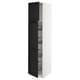 SEKTION Armoire haute av porte +corbeilles, blanc/Lerhyttan teinté noir, 18x24x80 "