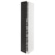 SEKTION Armoire haute av porte +corbeilles, blanc/Nickebo anthracite mat, 15x24x90 "