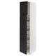 SEKTION Armoire haute av porte +corbeilles, blanc/Upplöv anthracite mat, 18x24x80 "