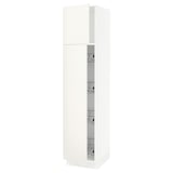 SEKTION Armoire haute av porte +corbeilles, blanc/Veddinge blanc, 18x24x80 "