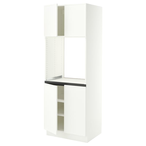 SEKTION Armoire haute four 4 ptes, blanc/Aspudden blanc mat, 30x24x80 "