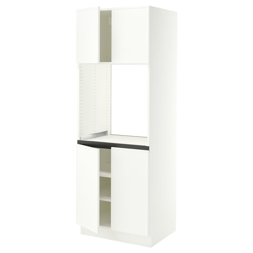 SEKTION Armoire haute four 4 ptes, blanc/Aspudden blanc mat, 30x24x80 "