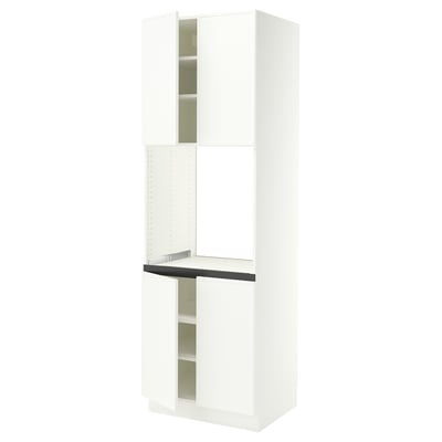 SEKTION Armoire haute four 4 ptes, blanc/Aspudden blanc mat, 30x24x90 "