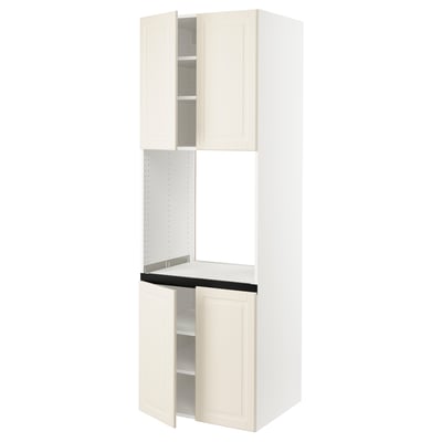 SEKTION Armoire haute four 4 ptes, blanc/Bodbyn blanc cassé, 30x24x90 "