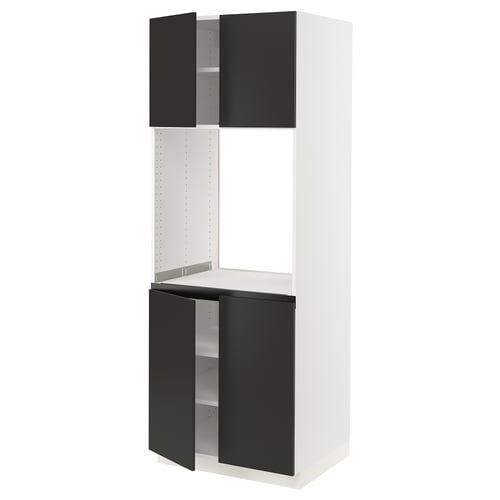 SEKTION Armoire haute four 4 ptes, blanc/Nickebo anthracite mat, 30x24x80 "