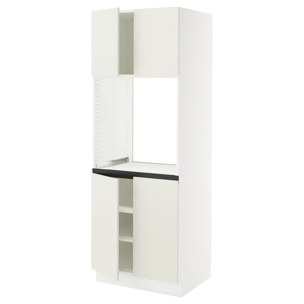 SEKTION Armoire haute four 4 ptes, blanc/Veddinge blanc, 30x24x80 "