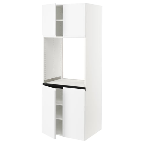 SEKTION Armoire haute four 4 ptes, blanc/Voxtorp blanc mat, 30x24x80 "