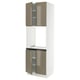 SEKTION Armoire haute four 4 ptes, blanc/Voxtorp gris-brun foncé ultrabrillant, 30x24x90 "