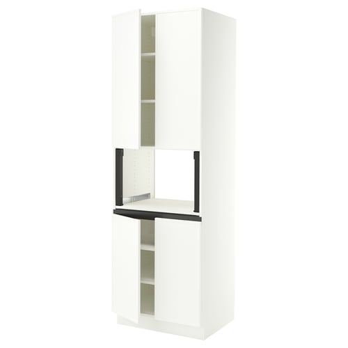 SEKTION Armoire haute micro-ondes 4 ptes, blanc/Aspudden blanc mat, 30x24x90 "