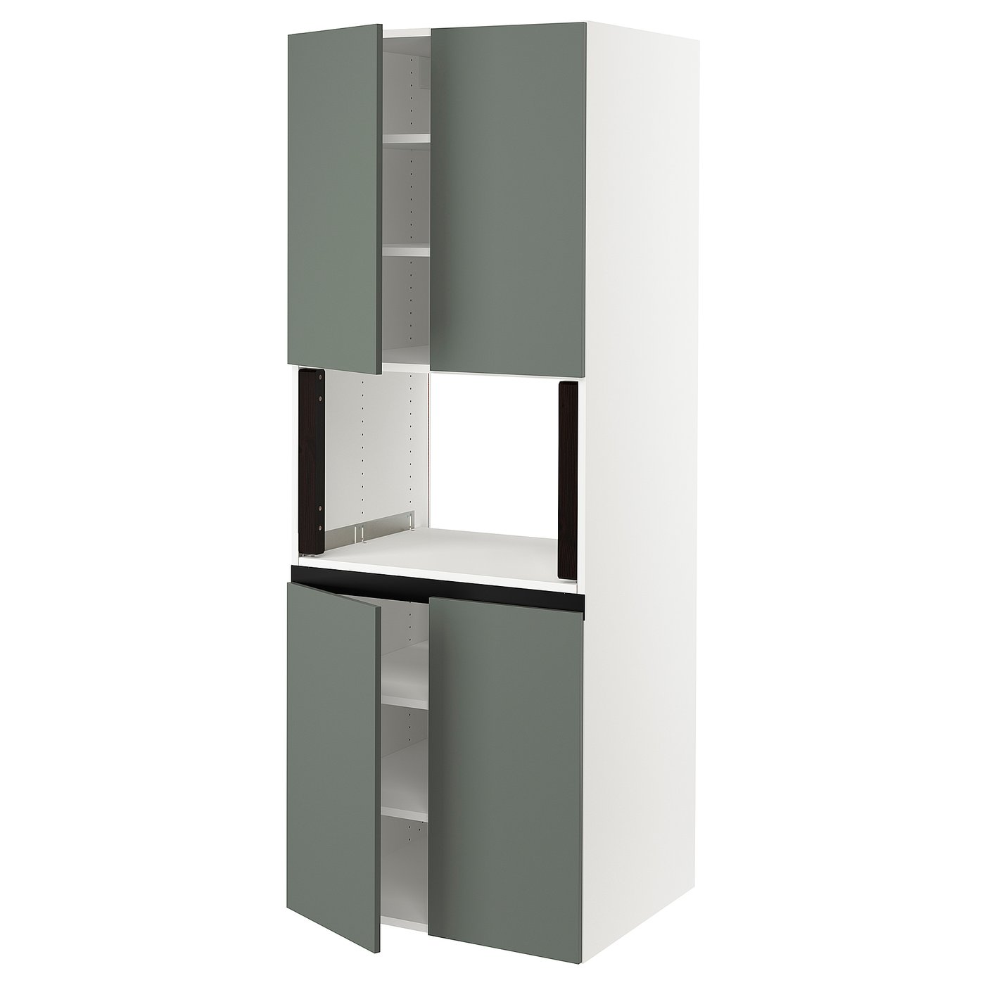SEKTION Armoire haute micro-ondes 4 ptes - blanc/Bodarp gris-vert - IKEA