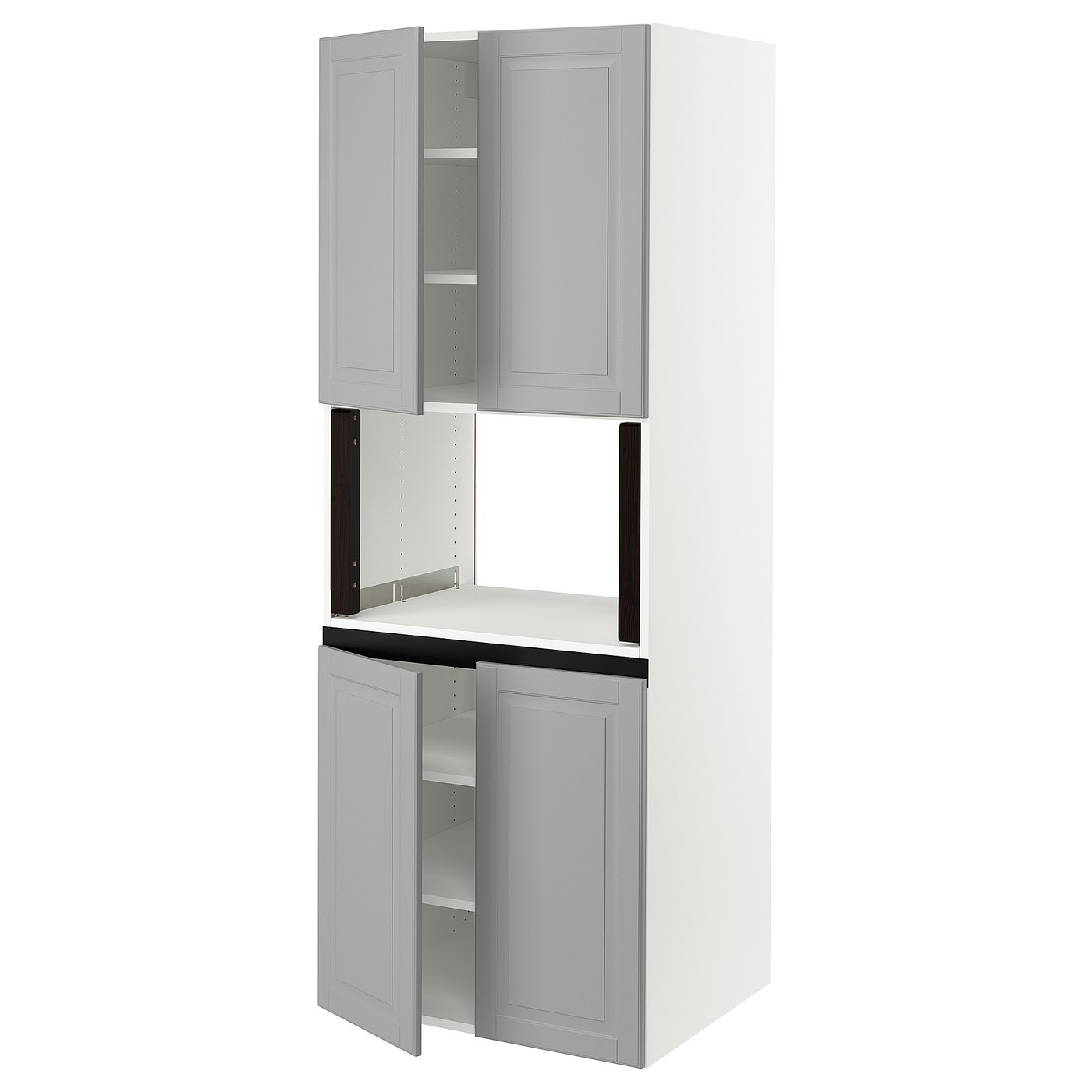 SEKTION Armoire haute micro-ondes 4 ptes - blanc/Bodbyn gris - IKEA