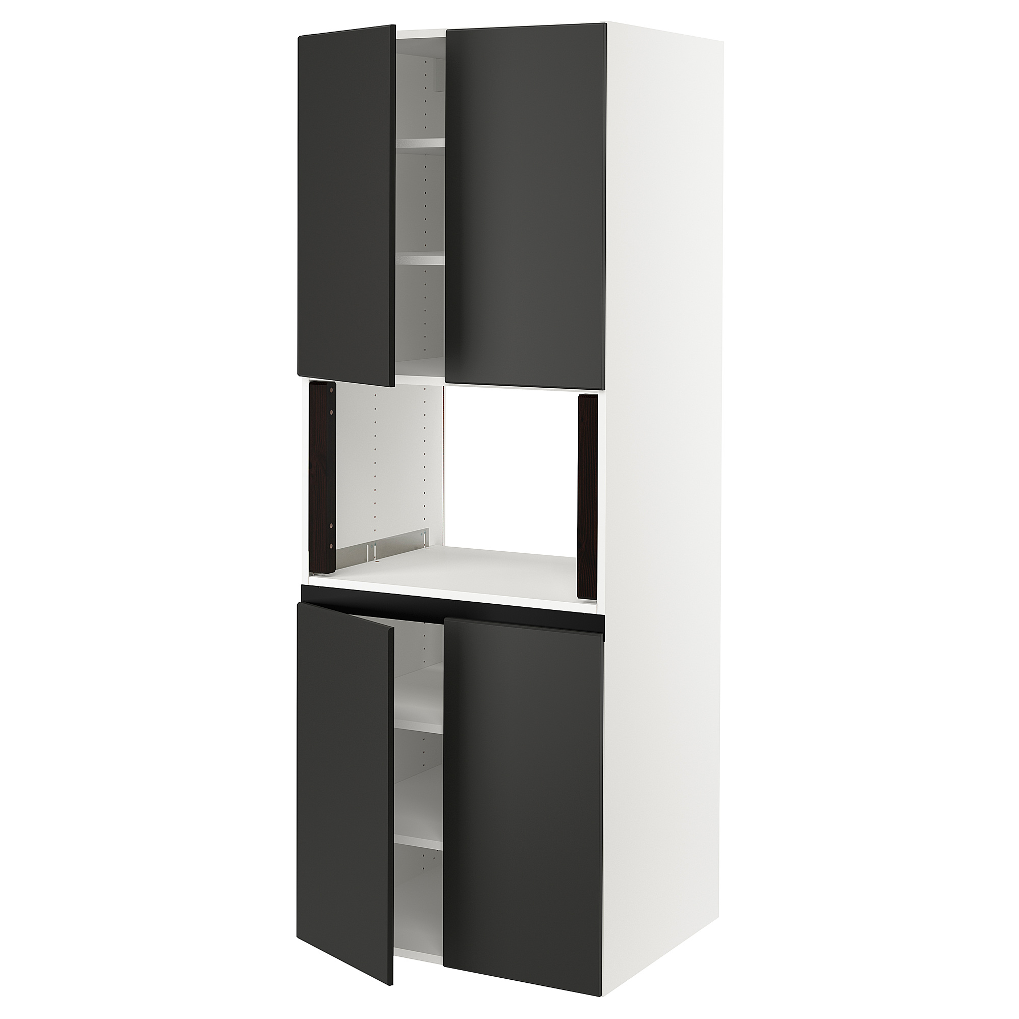 SEKTION Armoire haute microondes 4 ptes blanc/Kungsbacka anthracite IKEA