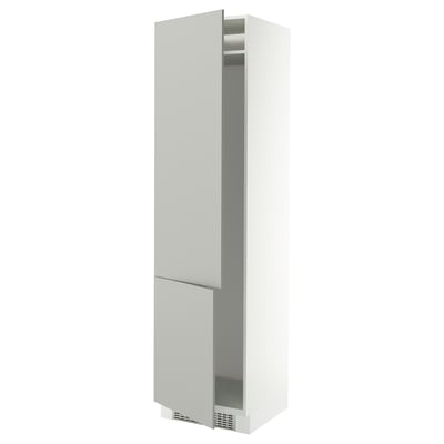 SEKTION Armoire haute pr réfrig/congélateur, blanc/Havstorp gris clair, 24x24x90 "