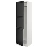SEKTION Armoire haute pr réfrig/congélateur, blanc/Lerhyttan teinté noir, 24x24x80 "