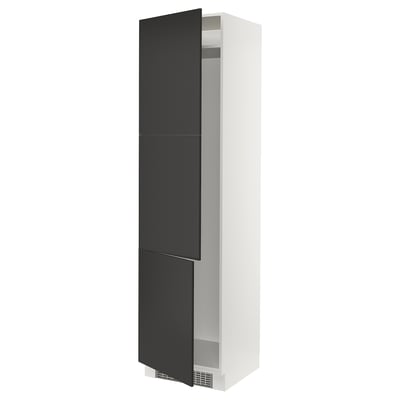 SEKTION Armoire haute pr réfrig/congélateur, blanc/Nickebo anthracite mat, 24x24x90 "