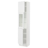SEKTION Armoire haute pte vitr/2 ptes, blanc/Axstad blanc mat, 18x15x80 "