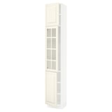 SEKTION Armoire haute pte vitr/2 ptes, blanc/Bodbyn blanc cassé, 15x15x90 "