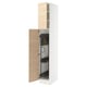 SEKTION Armoire haute+rangement coulissant, blanc/Askersund effet frêne clair, 15x24x90 "