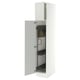 SEKTION Armoire haute+rangement coulissant, blanc/Aspudden gris clair, 15x24x80 "