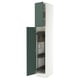 SEKTION Armoire haute+rangement coulissant, blanc/Aspudden gris-vert foncé, 15x24x90 "