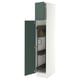 SEKTION Armoire haute+rangement coulissant, blanc/Aspudden gris-vert foncé, 15x24x80 "