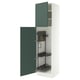 SEKTION Armoire haute+rangement coulissant, blanc/Aspudden gris-vert foncé, 24x24x90 "