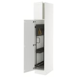 SEKTION Armoire haute+rangement coulissant, blanc/Axstad blanc mat, 15x24x80 "