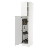 SEKTION Armoire haute+rangement coulissant, blanc/Axstad blanc mat, 18x24x90 "