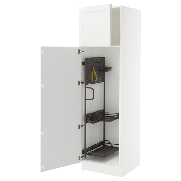 SEKTION Armoire haute+rangement coulissant, blanc/Axstad blanc mat, 24x24x80 "
