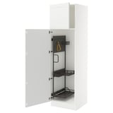 SEKTION Armoire haute+rangement coulissant, blanc/Axstad blanc mat, 24x24x80 "