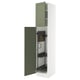 SEKTION Armoire haute+rangement coulissant, blanc/Axstad gris-vert, 18x24x90 "