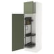 SEKTION Armoire haute+rangement coulissant, blanc/Axstad gris-vert, 24x24x80 "