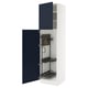 SEKTION Armoire haute+rangement coulissant, blanc Axstad/mat bleu, 24x24x90 "