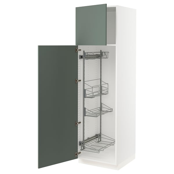 Sektion Armoire Haute Rangement Coulissant Blanc Bodarp Gris Vert Ikea