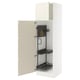 SEKTION Armoire haute+rangement coulissant, blanc/Bodbyn blanc cassé, 24x24x80 "