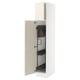 SEKTION Armoire haute+rangement coulissant, blanc/Bodbyn blanc cassé, 15x24x80 "