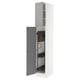 SEKTION Armoire haute+rangement coulissant, blanc/Bodbyn gris, 15x24x90 "