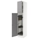 SEKTION Armoire haute+rangement coulissant, blanc/Bodbyn gris, 18x24x90 "