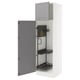 SEKTION Armoire haute+rangement coulissant, blanc/Bodbyn gris, 24x24x80 "